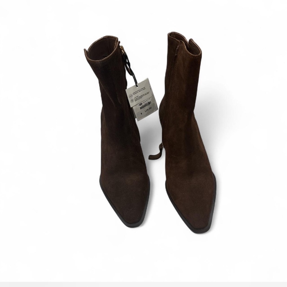 Brown Suede Heel Boots 100% leather